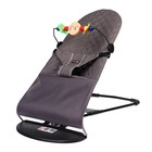 Шезлонг детский, кресло - качалка с игрушками для новорождённых «Крошка Я», цвет серый - Фото 6