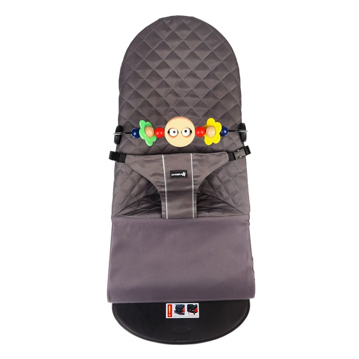 Шезлонг детский, кресло - качалка с игрушками для новорождённых «Крошка Я», цвет серый