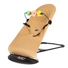 Шезлонг детский, кресло - качалка с игрушками для новорождённых «Крошка Я», бежевый - Фото 6