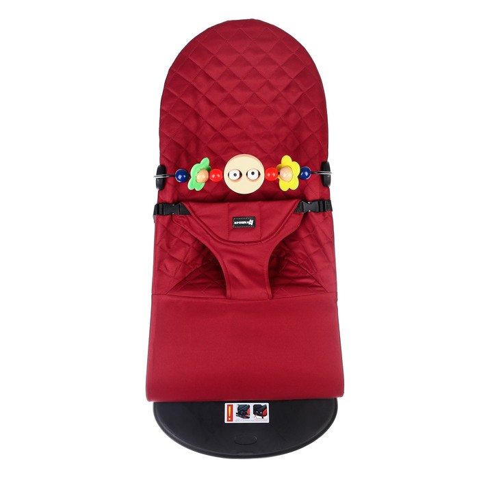 Шезлонг детский, кресло - качалка с игрушками для новорождённых «Крошка Я», цвет бордовый