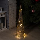 Светодиодная фигура «Конус золотистый» 17 × 60 × 17 см, металл, батарейки АААх3 (не в комплекте), свечение тёплое белое - фото 24131842