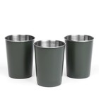 Набор кемпинговых стаканов «Мастер К.», 320 мл, 3 шт., нержавеющая сталь, зелёный - Фото 2