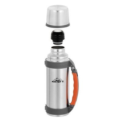 Термос Мастер К «Тропа», 1.2 л, с кружкой, сохраняет тепло 24 ч, нержавеющая сталь