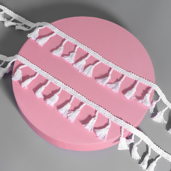 Тесьма декоративная «Бахрома», 45 мм, 10±1 м, белая