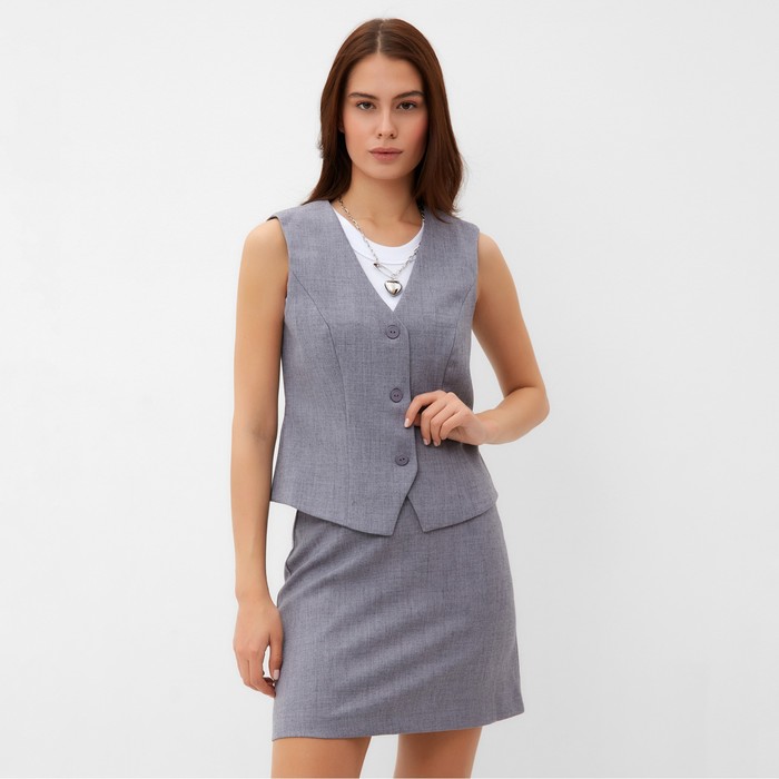 Жилет на пуговицах женский MIST, размер 46, серый
