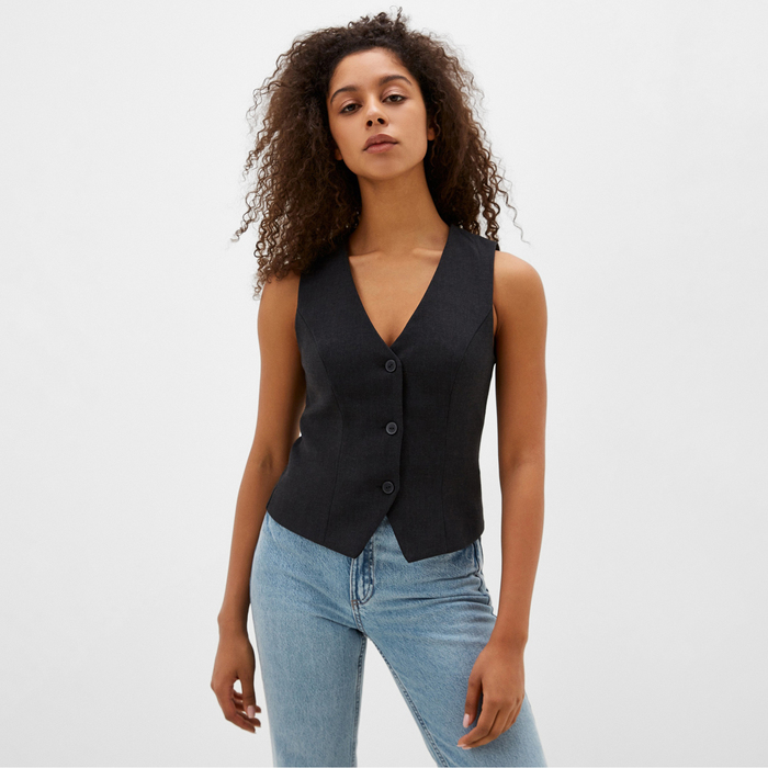 Жилет на пуговицах женский MIST, размер 46, чёрный