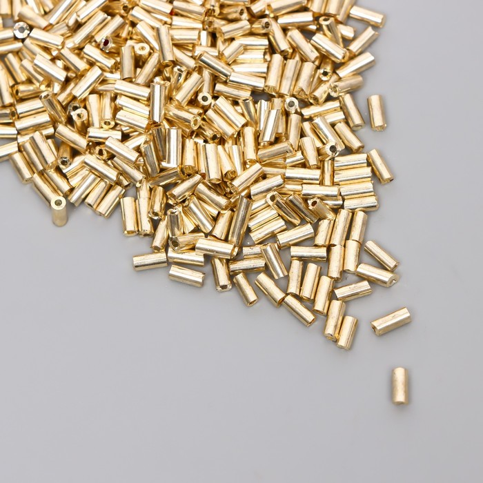 Стеклярус "Астра" 5 мм, 15гр, тёмно-золотой - Фото 1