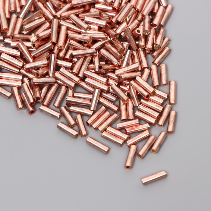 Стеклярус "Астра" 5 мм, 15 гр, розовое золото - Фото 1