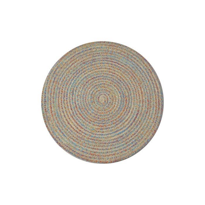 Экоковрик джутовый круглый, размер 60х60 см, цвет мульти - Фото 1