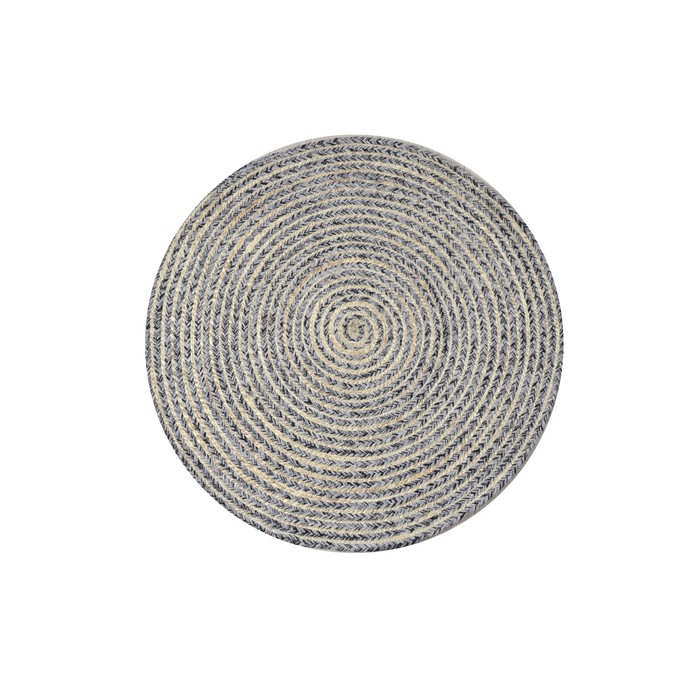 Экоковрик джутовый круглый, размер 60х60 см, цвет чёрный, серый - Фото 1