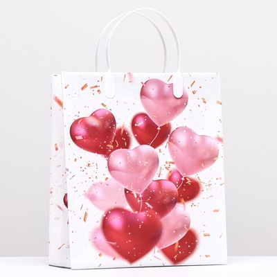 Пакет «Сердца», мягкий пластик, 26×23 см, 110 мкм
