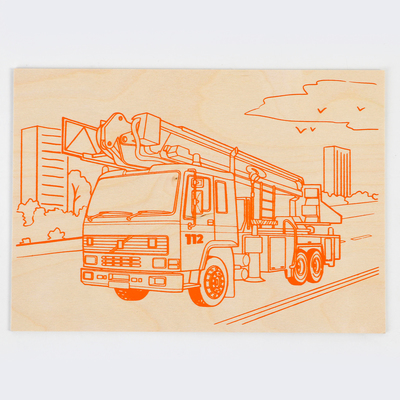 Основы для выжигания «Пожарная машина» 30х21 см