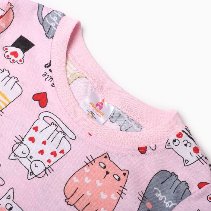 Пижама для девочки «Эльф», цвет розовый, рост 116 см - фото 1928418450