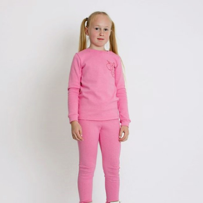 Комплект для девочки «Термобелье», цвет розовый, рост 116 см - Фото 1