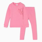 Комплект для девочки «Термобелье», цвет розовый, рост 116 см - Фото 3