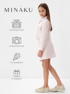 Комплект для девочки (жакет и юбка) MINAKU: PartyDress, розовый, рост 140 см - Фото 3
