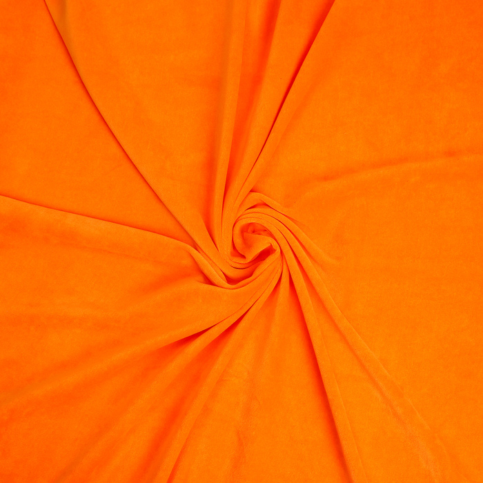 Лоскут «Велюр», на трикотажной основе, оранжевый 100 × 180 см, 80% хлопок, 20% п/э - Фото 1