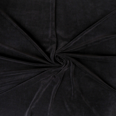 Лоскут «Велюр», на трикотажной основе, чёрный 100 × 180 см, 80% хлопок, 20% п/э