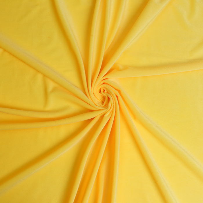 Лоскут, плюш на трикотажной основе, жёлтый, 100 × 150 см, 100% п/э - Фото 1