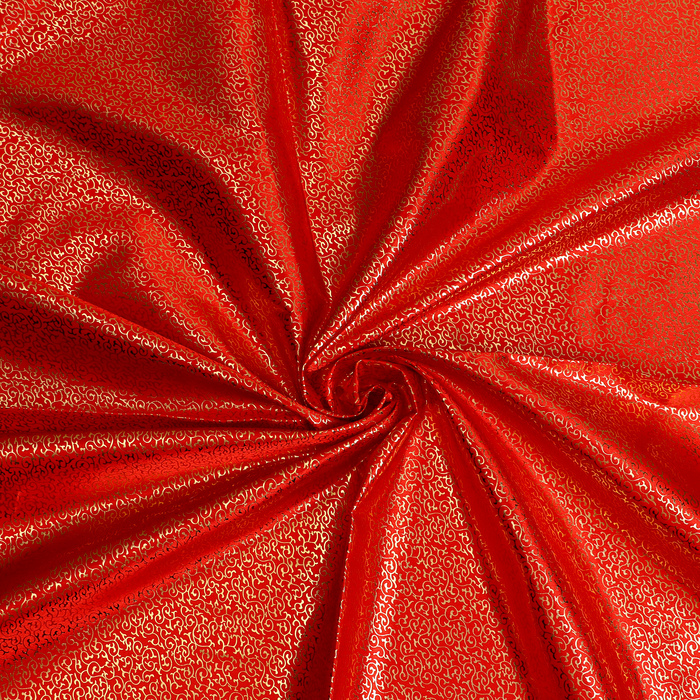 Лоскут Атлас, красный с золотыми звёздами, 100 × 150 см