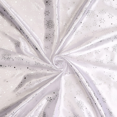 Лоскут Атлас, белый с серебрянными звёздами, 100 × 150 см