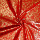 Лоскут Парча, красный с золотыми узорами, 100*150см - фото 4208662