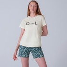 Комплект женский домашний (футболка/шорты), цвет морская волна, размер 42 - фото 320783245