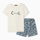 Комплект женский домашний (футболка/шорты), цвет морская волна, размер 42 - фото 320919287