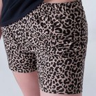 Комплект женский домашний (футболка/шорты), цвет чёрный/леопардовый, размер 46 - фото 23383455