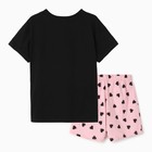 Комплект женский домашний (футболка/шорты), цвет чёрный/розовый, размер 42 - Фото 7