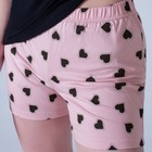 Комплект женский домашний (футболка/шорты), цвет чёрный/розовый, размер 44 - Фото 4