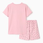 Комплект женский домашний (футболка/шорты), цвет пудра, размер 42 - фото 23517317