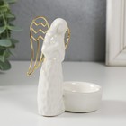 Подсвечник керамика, металл на 1 свечу "Ангел. Молитва" белый 10х5,4х10,7 см - Фото 2