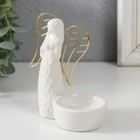 Подсвечник керамика, металл на 1 свечу "Ангел. Молитва" белый 10х5,4х10,7 см - Фото 4