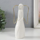 Сувенир керамика, металл "Девушка-ангел" белый 8х5х17 см - фото 5350901