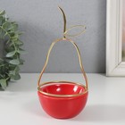 Подставка для мелочей «Груша», керамика, металл, красная с золотом, 8×8×17 см - Фото 2
