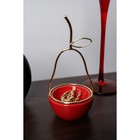 Сувенир керамика, металл подставка "Груша" красная с золотом 8х8х17 см - фото 9060459