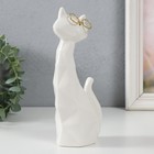 Сувенир керамика "Белый кот в очках, сидит" грани 19,5х5,5х8.5 см - Фото 2