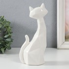 Сувенир керамика "Белый кот в очках, сидит" грани 19,5х5,5х8.5 см - Фото 3