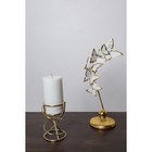 Подсвечник керамика, металл на 1 свечу "Спираль" белый с золотом 6,8х6,7х11,3 см - Фото 5