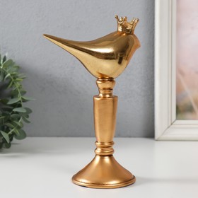 Статуэтка полистоун «Птица в короне», золотая, 14.3×8×20 см