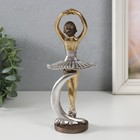 Сувенир полистоун "Маленькая балерина в серебристой пачке, с месяцем" 7,9х7х19 см - фото 8514532