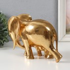 Сувенир полистоун "Слониха со слонёнком - нежность" золото 21х8х14,5 см - Фото 3