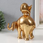 Сувенир полистоун "Слон со слонёнком на спине - пирамидка" золото 19х8,8х18,8 см - Фото 3