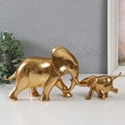 Сувенир полистоун "Слониха со слонёнком" золото набор 2 шт 32х6,6х13 см - Фото 5