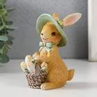 Фигурка полистоун «Зайка в шляпке с корзинкой тюльпанов», 8×5.5×10.5 см - Фото 4