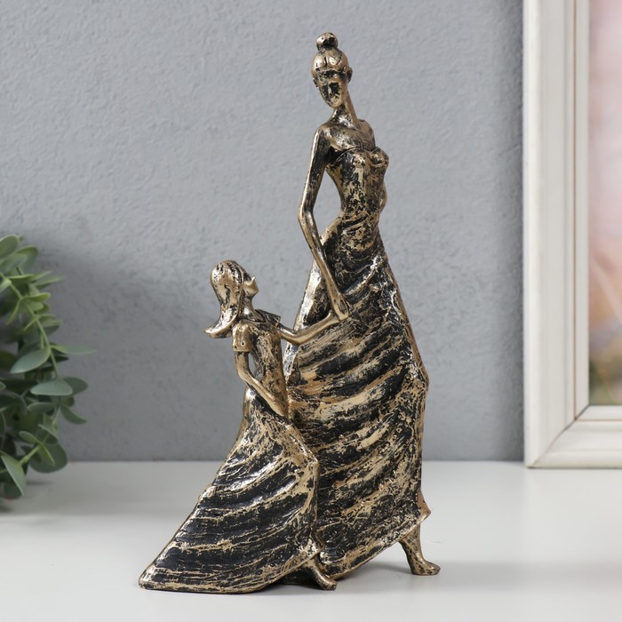 Фигурка полистоун «Мама и дочка», под бронзу - Фото 1