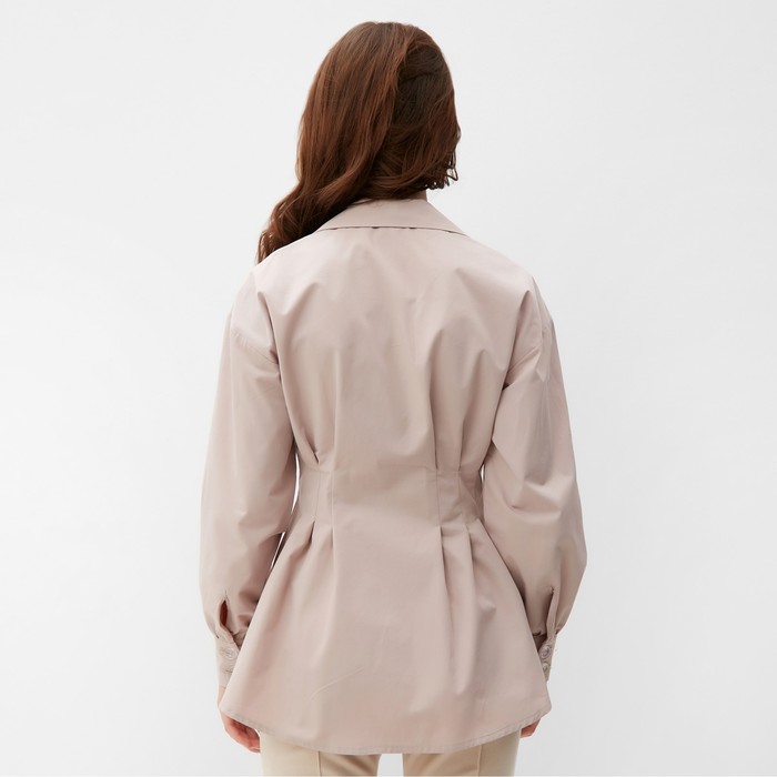 Рубашка женская удлиненная MINAKU: Casual Collection цвет серо-розовый, р-р 42 - фото 1919822581