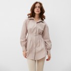 Рубашка женская удлиненная MINAKU: Casual Collection цвет серо-розовый, р-р 48 - фото 320783938
