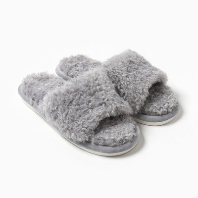 Тапочки женские с открытым носом Smile of Milady, размер 40-41, серые